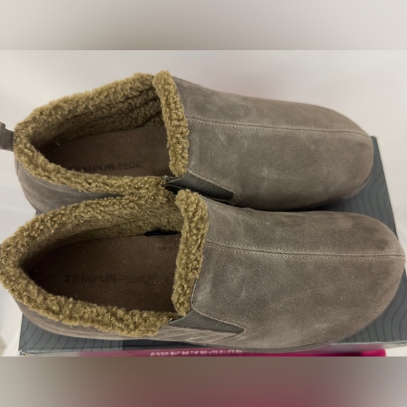 Men's Tempur-Pedic Warrick Charcoal Suede Outer/Faux Fur Lined Slipper 1… - Picture 9 of 10